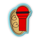 Swifty Heart Microphone Cookie Cutter | Stamp | Stencil #1 Cookie Cutter Lady MINI - 2 Inches (5cm) Cookie Cutter ONLY (Outline)