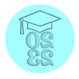 2023 Grad Cap Cookie Cutter | Stamp | Stencil #1 Wedding / Baby / V Day Cookie Cutter Lady MINI - 2 Inches (5cm) Debosser ONLY