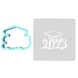 2023 Grad Cap Cookie Cutter | Stamp | Stencil #2 Wedding / Baby / V Day Cookie Cutter Lady MINI - 2 Inches (5cm) **BUNDLE** Cutter + Stencil