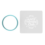 Anti Valentine Club Cookie Cutter | Stamp | Stencil #1 Wedding / Baby / V Day Cookie Cutter Lady MINI - 2 Inches (5cm) **BUNDLE** Cutter + Stencil