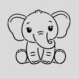Baby Elephant Cookie Cutter | Stamp | Stencil #1