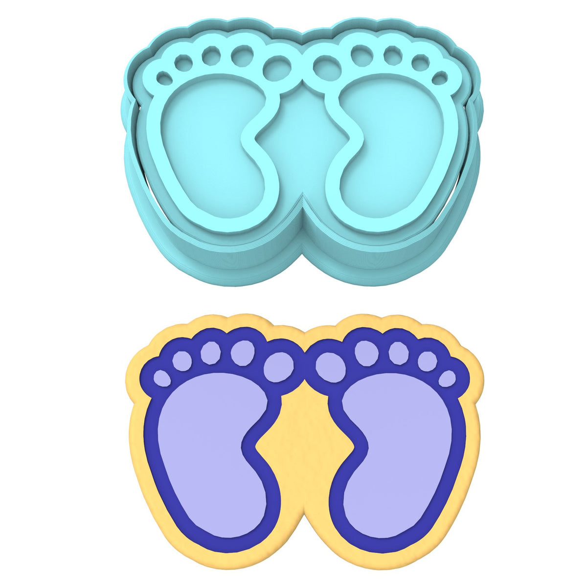 Echo Park Baby Boy Baby Footprints Stencil - Echo Park: A Cherry On Top