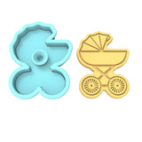 Baby Stroller Cookie Cutter | Stamp | Stencil #1