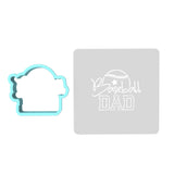 Baseball Dad Cookie Cutter | Stamp | Stencil #1 Wedding / Baby / V Day Cookie Cutter Lady MINI - 2 Inches (5cm) **BUNDLE** Cutter + Stencil