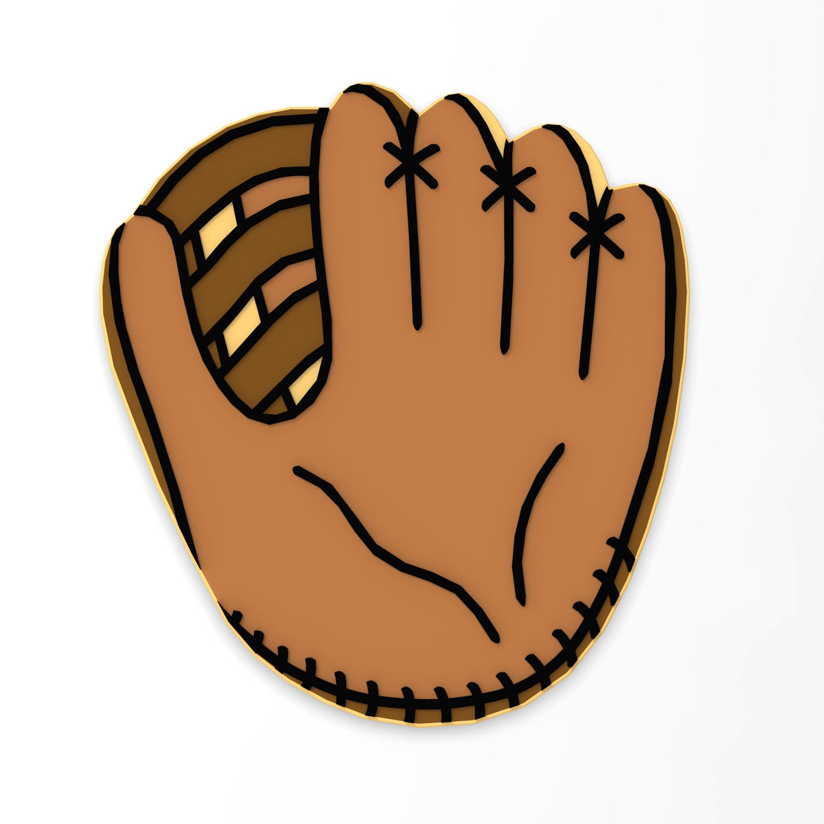 Baseball Glove Cookie Cutter | Stamp | Stencil #1 baseball-glove-cookie-cutter-stamp-stencil-1