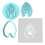 Basset Hound Dog Breed Cookie Cutter | Stamp | Stencil #1 Animals & Dinosaurs Cookie Cutter Lady MINI - 2 Inches (5cm) **FULL SET BUNDLE** Cutter + Stamp + Stencil + Debosser **BEST DEAL**