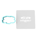 Be My Valentine Cookie Cutter | Stamp | Stencil #3 Wedding / Baby / V Day Cookie Cutter Lady MINI - 2 Inches (5cm) **BUNDLE** Cutter + Stencil