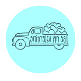 Be My Valentine Truck Cookie Cutter | Stamp | Stencil #1 Comic Book / Vehicles Cookie Cutter Lady MINI - 2 Inches (5cm) Debosser ONLY