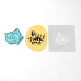 Be Thankful Cookie Cutter | Stamp | Stencil #1 Halloween / Fall Cookie Cutter Lady 3 Inch Cupcake/Small Cookie Cutter + Stamp Yes