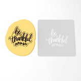 Be Thankful Cookie Cutter | Stamp | Stencil #1 Halloween / Fall Cookie Cutter Lady 3 Inch Cupcake/Small Cookie Stamp Only Yes