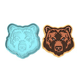 Bear Face Cookie Cutter | Stamp | Stencil #2 Animals & Dinosaurs Cookie Cutter Lady MINI - 2 Inches (5cm) **BUNDLE** Cutter + Stamp
