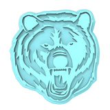 Bear Growling Face Cookie Cutter | Stamp | Stencil #1 Animals & Dinosaurs Cookie Cutter Lady MINI - 2 Inches (5cm) Stamp ONLY