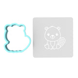 Beaver Cookie Cutter | Stamp | Stencil #1 Animals & Dinosaurs Cookie Cutter Lady MINI - 2 Inches (5cm) **BUNDLE** Cutter + Stencil