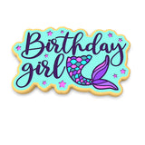 Birthday Girl Mermaid Cookie Cutter | Stamp | Stencil #1