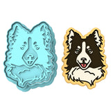 Border Collie Cookie Cutter | Stamp | Stencil #1 Animals & Dinosaurs Cookie Cutter Lady MINI - 2 Inches (5cm) **BUNDLE** Cutter + Stamp