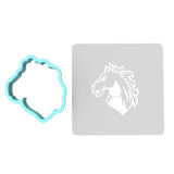 Bronco Cookie Cutter | Stamp | Stencil #1 Animals & Dinosaurs Cookie Cutter Lady MINI - 2 Inches (5cm) **BUNDLE** Cutter + Stencil