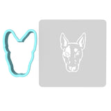 Bull Terrier Cookie Cutter | Stamp | Stencil #1 Animals & Dinosaurs Cookie Cutter Lady MINI - 2 Inches (5cm) **BUNDLE** Cutter + Stencil