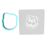 Bulldog Dog Breed Cookie Cutter | Stamp | Stencil #1 Animals & Dinosaurs Cookie Cutter Lady MINI - 2 Inches (5cm) **BUNDLE** Cutter + Stencil