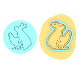 Bunny Humping Chicken Cookie Cutter | Stamp | Stencil #1 Animals & Dinosaurs Cookie Cutter Lady MINI - 2 Inches (5cm) **BUNDLE** Cutter + Debosser