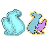Bunny Humping Chicken Cookie Cutter | Stamp | Stencil #1 Animals & Dinosaurs Cookie Cutter Lady MINI - 2 Inches (5cm) **BUNDLE** Cutter + Stamp