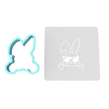 Bunny Middle Fingers Cookie Cutter | Stamp | Stencil #1 Animals & Dinosaurs Cookie Cutter Lady MINI - 2 Inches (5cm) **BUNDLE** Cutter + Stencil