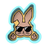 Bunny Middle Fingers Cookie Cutter | Stamp | Stencil #1 Animals & Dinosaurs Cookie Cutter Lady