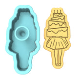 Cake Girl Cookie Cutter | Stamp | Stencil #1