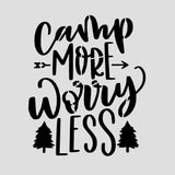 Camp More Worry Less Cookie Cutter | Stamp | Stencil #1 Boys/ Army / Outdoorsman Cookie Cutter Lady 2 Inch Small Cupcake Stencil Only No