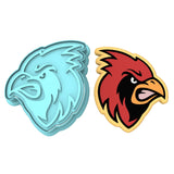 Cardinal Head Cookie Cutter | Stamp | Stencil #2 Animals & Dinosaurs Cookie Cutter Lady MINI - 2 Inches (5cm) **BUNDLE** Cutter + Stamp