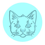 Cat Face Cookie Cutter | Stamp | Stencil #A Animals & Dinosaurs Cookie Cutter Lady MINI - 2 Inches (5cm) Debosser ONLY