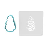 Christmas Cake Cookie Cutter | Stamp | Stencil #1 Xmas / Winter / NYE Cookie Cutter Lady TEENY - 1 Inch (2.5cm) **BUNDLE** Cutter + Stencil