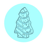 Christmas Cake Cookie Cutter | Stamp | Stencil #1 Xmas / Winter / NYE Cookie Cutter Lady TEENY - 1 Inch (2.5cm) Debosser ONLY