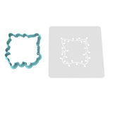 Christmas Light Plaque Cookie Cutter | Stamp | Stencil #2 Xmas / Winter / NYE Cookie Cutter Lady MINI - 2 Inches (5cm) **BUNDLE** Cutter + Stencil