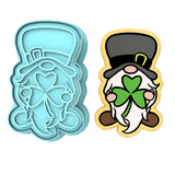 Clover Gnome Cookie Cutter | Stamp | Stencil #2 Cookie Cutter Lady MINI - 2 Inches (5cm) **BUNDLE** Cutter + Stamp