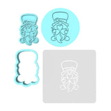 Clover Gnome Cookie Cutter | Stamp | Stencil #2 Cookie Cutter Lady MINI - 2 Inches (5cm) **FULL SET BUNDLE** Cutter + Stamp + Stencil + Debosser **BEST DEAL**