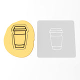 Coffee Cup Cookie Cutter | Stamp | Stencil #1 Plain Miscellaneous Cookie Cutter Lady 3 Inch Cupcake/Small Cookie Stamp Only Yes