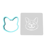 Corgi Cookie Cutter | Stamp | Stencil #1 Animals & Dinosaurs Cookie Cutter Lady MINI - 2 Inches (5cm) **BUNDLE** Cutter + Stencil