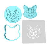 Corgi Cookie Cutter | Stamp | Stencil #1 Animals & Dinosaurs Cookie Cutter Lady MINI - 2 Inches (5cm) **FULL SET BUNDLE** Cutter + Stamp + Stencil + Debosser **BEST DEAL**