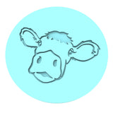 Cow Head Moo Cookie Cutter | Stamp | Stencil #1 Animals & Dinosaurs Cookie Cutter Lady MINI - 2 Inches (5cm) Debosser ONLY