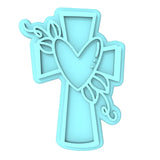 Cross Heart Cookie Cutter | Stamp | Stencil #1 Animals & Dinosaurs Cookie Cutter Lady MINI - 2 Inches (5cm) Stamp ONLY