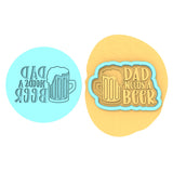 Dad Needs a Beer Cookie Cutter | Stamp | Stencil #1 Cookie Cutter Lady MINI - 2 Inches (5cm) **BUNDLE** Cutter + Debosser