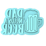 Dad Needs a Beer Cookie Cutter | Stamp | Stencil #1 Cookie Cutter Lady MINI - 2 Inches (5cm) Stamp ONLY
