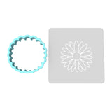 Daisy Flower Cookie Cutter | Stamp | Stencil #2 Animals & Dinosaurs Cookie Cutter Lady MINI - 2 Inches (5cm) **BUNDLE** Cutter + Stencil