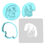 Dashund Cookie Cutter | Stamp | Stencil #1 Animals & Dinosaurs Cookie Cutter Lady MINI - 2 Inches (5cm) **FULL SET BUNDLE** Cutter + Stamp + Stencil + Debosser **BEST DEAL**