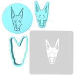 Doberman Pinscher Cookie Cutter | Stamp | Stencil #1 Animals & Dinosaurs Cookie Cutter Lady MINI - 2 Inches (5cm) **FULL SET BUNDLE** Cutter + Stamp + Stencil + Debosser **BEST DEAL**