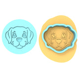 Dog Face Cookie Cutter | Stamp | Stencil #A Animals & Dinosaurs Cookie Cutter Lady MINI - 2 Inches (5cm) **BUNDLE** Cutter + Debosser