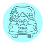 Easter Bunny Truck Butt Cookie Cutter | Stamp | Stencil #1 Animals & Dinosaurs Cookie Cutter Lady MINI - 2 Inches (5cm) Debosser ONLY