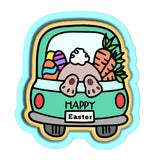 Easter Bunny Truck Butt Cookie Cutter | Stamp | Stencil #1 Animals & Dinosaurs Cookie Cutter Lady