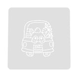 Easter Bunny Truck Butt Cookie Cutter | Stamp | Stencil #1 Animals & Dinosaurs Cookie Cutter Lady MINI - 2 Inches (5cm) Stencil ONLY