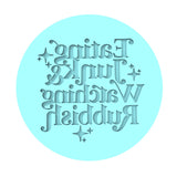 Eating Junk and Watching Rubbish Cookie Cutter | Stamp | Stencil Xmas / Winter / NYE Cookie Cutter Lady TEENY - 1 Inch (2.5cm) Debosser ONLY